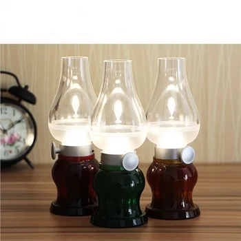 

Flameless LED Desk Light Dimmable Blowing Control Retro Creative Kerosene Table Lamp Rechargeable LED Lamp For Reading