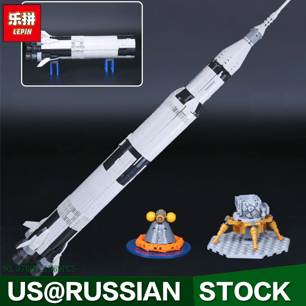 

1969Pcs Lepin 37003 Creative Series The Apollo Saturn V Launch Vehicle Set Children Building Blocks Bricks Educational Toy 21309