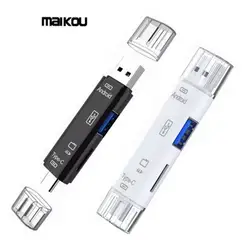 Адаптер Maikou OTG Hub, поддерживающий TF/type-C/USB 2,0/Micro USB с кардридером