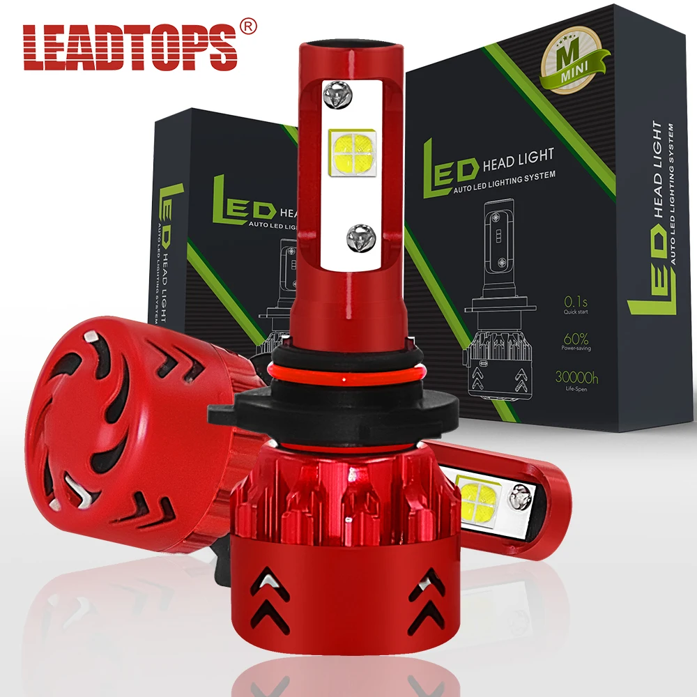 Leadtops H4 Hi Lo луча привело автомобиль Фары для авто 50 Вт 6500 К 8000lm Авто светодиодные