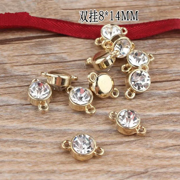 

Новое поступление, 50 шт., подвески для ювелирных изделий со стразами, аксессуары для ожерелий, сережек, подвесок, 8*14 мм