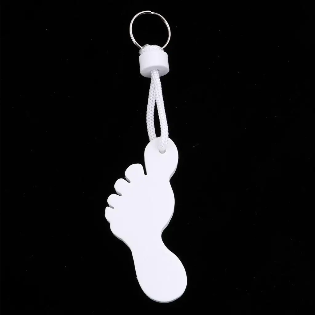 Safety Water Sports Foam Floating Keyring Keychain Key Holder Key Fob - Foot Shape for Boating Yachting Fishing Swimming Kayak
