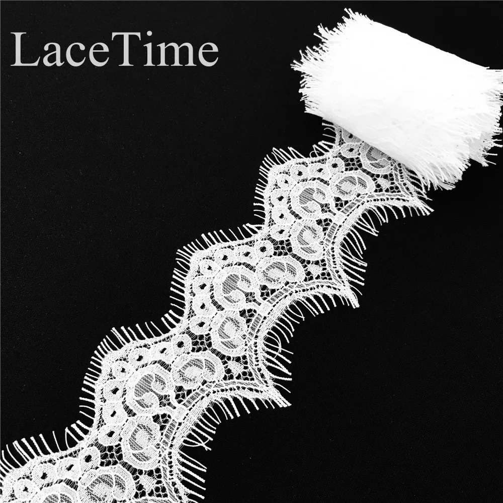 3m/lot Black/White Eyelash Lace Fabric DIY Decorative High Quality Soft