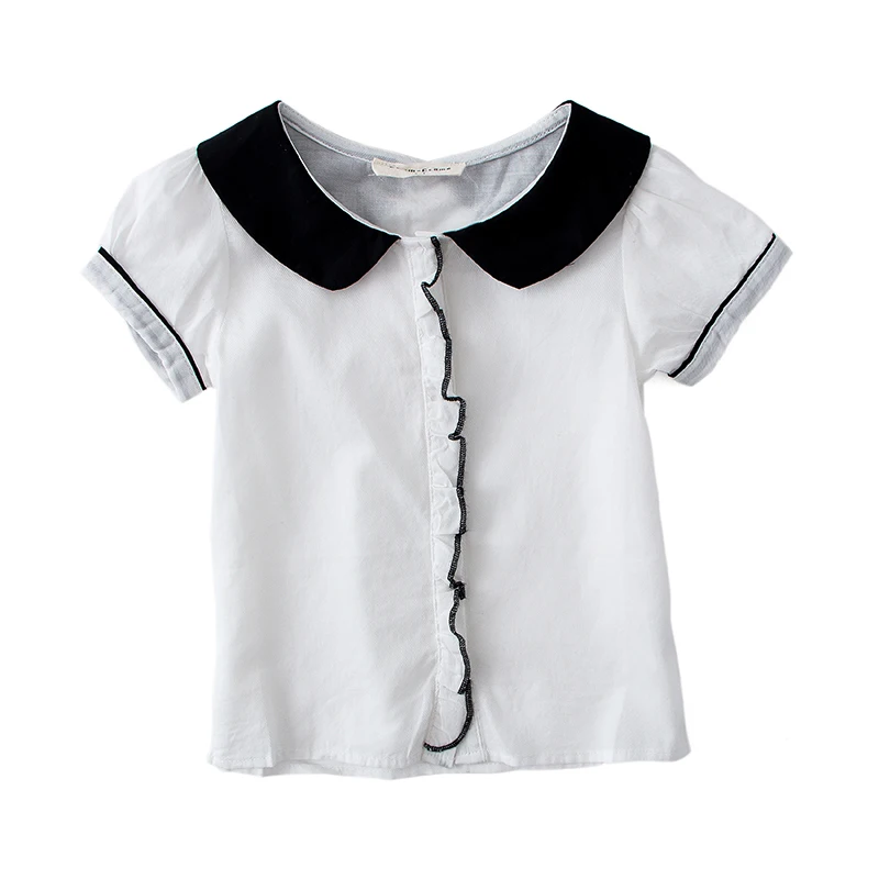 

High Quality Summer New Girl short sleeve blouse. 3-7T Tops.