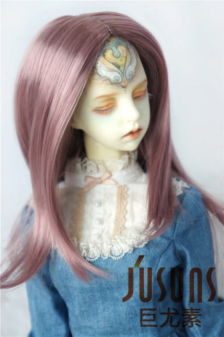 JD078 SD BJD кукольные парики Размер 8-9 дюймов 9-10 дюймов Мода Природа длинный синтетический мохер парик кукла волосы куклы аксессуары - Цвет: 8-9inch DarkPinkSM96