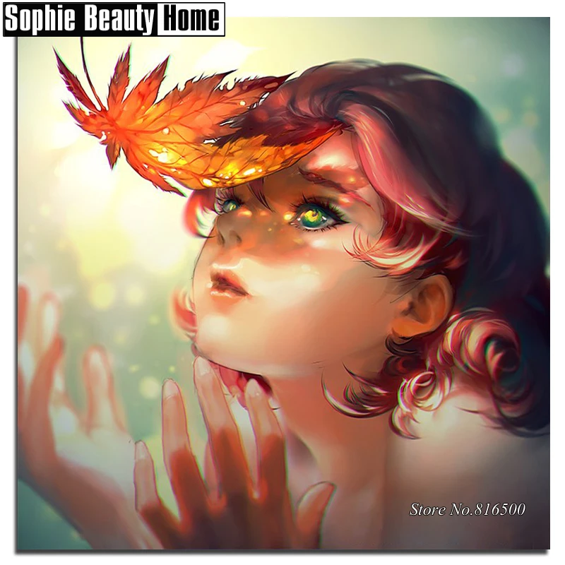 

DIY Diamond Painting Cross Stitch Diamond Mosaic Needlework Craft Beauty Sycamore Leaf Full Diamond Embroidery Home Decor 187109