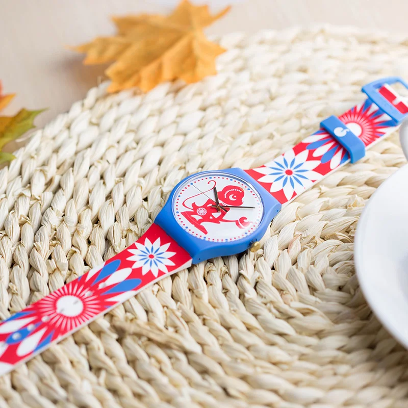 Часы Swatch Знак зодиака Обезьяна мужские и женские часы SUOZ203|Кварцевые часы| |