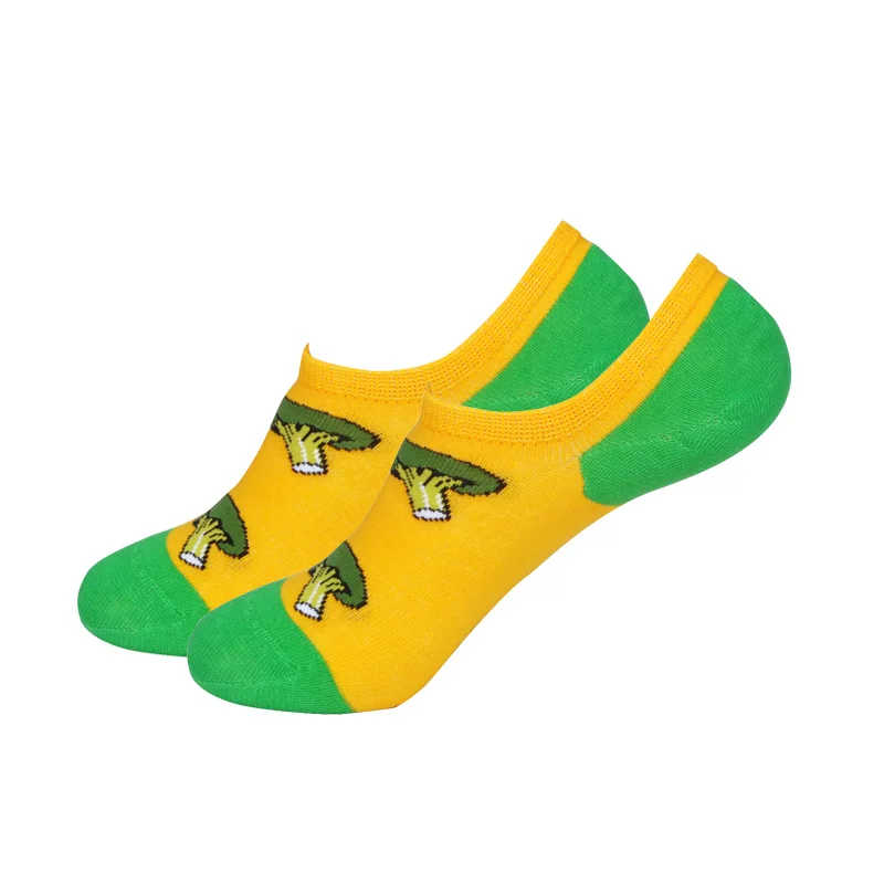 5pairs/Lot Spring Summer Autumn Women Invisible Boat Socks Cool Harajuku No Show Girls Cotton Socks with Lovely Fruits Patterns