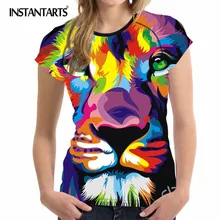 INSTANTARTS картина животных женщин быстросохнущая Беговая спортивная футболка с коротким рукавом женская профессиональная Фитнес уличная эластичная безрукавка