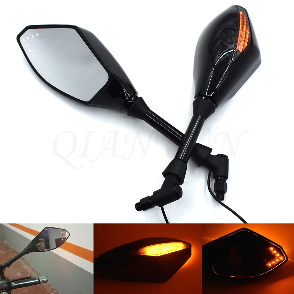 

Motorcycle LED Turn Lights Side Mirrors Turn Signal Indicator Rearview Mirror For Yamaha FZ1 FZ6 Fazer FZ8 FZ6R XJ6 MT-07 MT-09