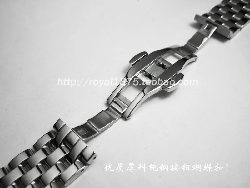 Mens Polished Silver Stainless 18/19/20/21/22/23/24mm Watch Strap Band Butterfly Buckle for Tissot 1853 PRC200 PRS200 T17 T41