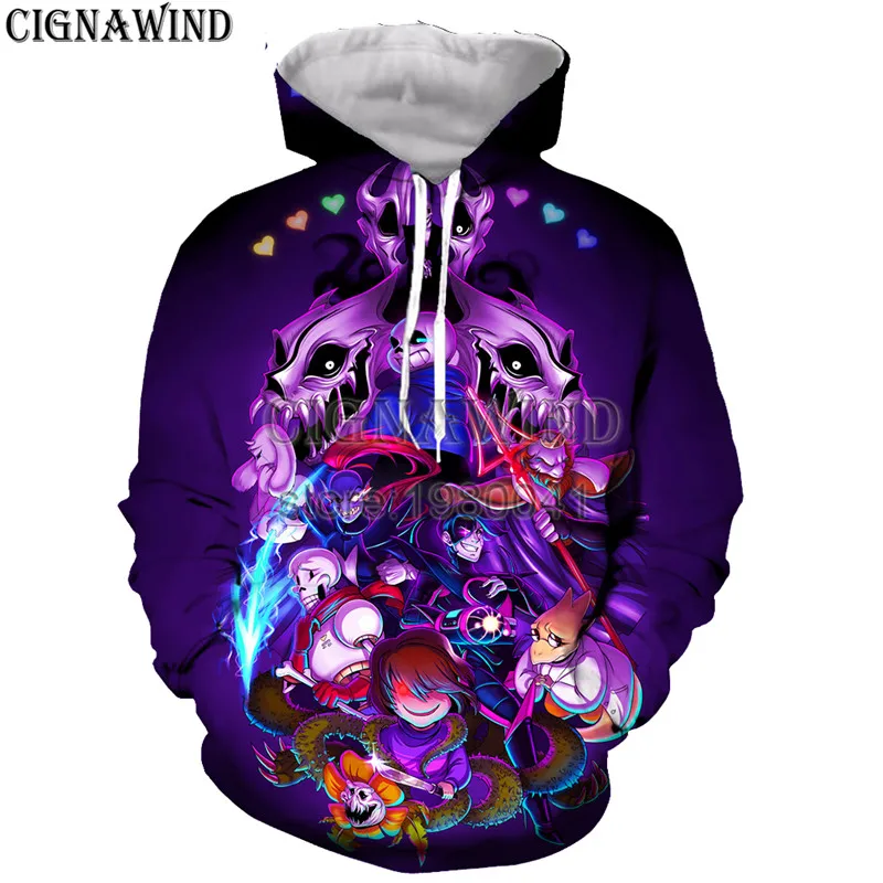 Толстовка с капюшоном для мужчин и женщин свитшот 3d принтом в стиле игры Undertale