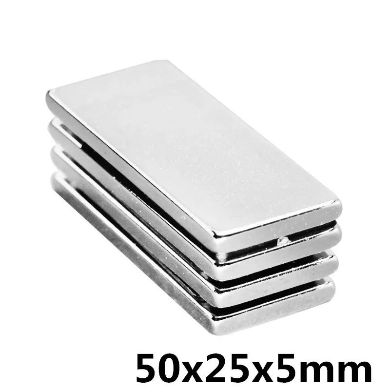

1PCS 50 x 25 x 5mm N35 Block Magnets Square Rare Earth Neodymium Super Strong Permenent Magnet 50mm x 25mm x 5mm