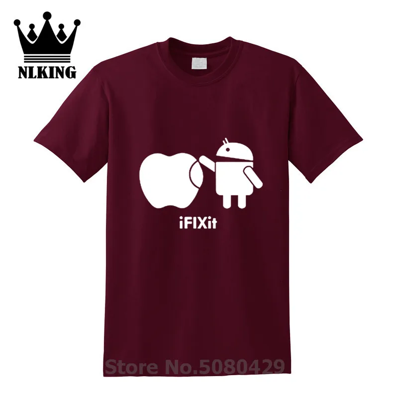 

Funny Android Ifixit Summer Android Rooted T Shirt men Aobot Eat Apple Custom Tshirt Tee Retro Nifty Cool Intelligent tshirts
