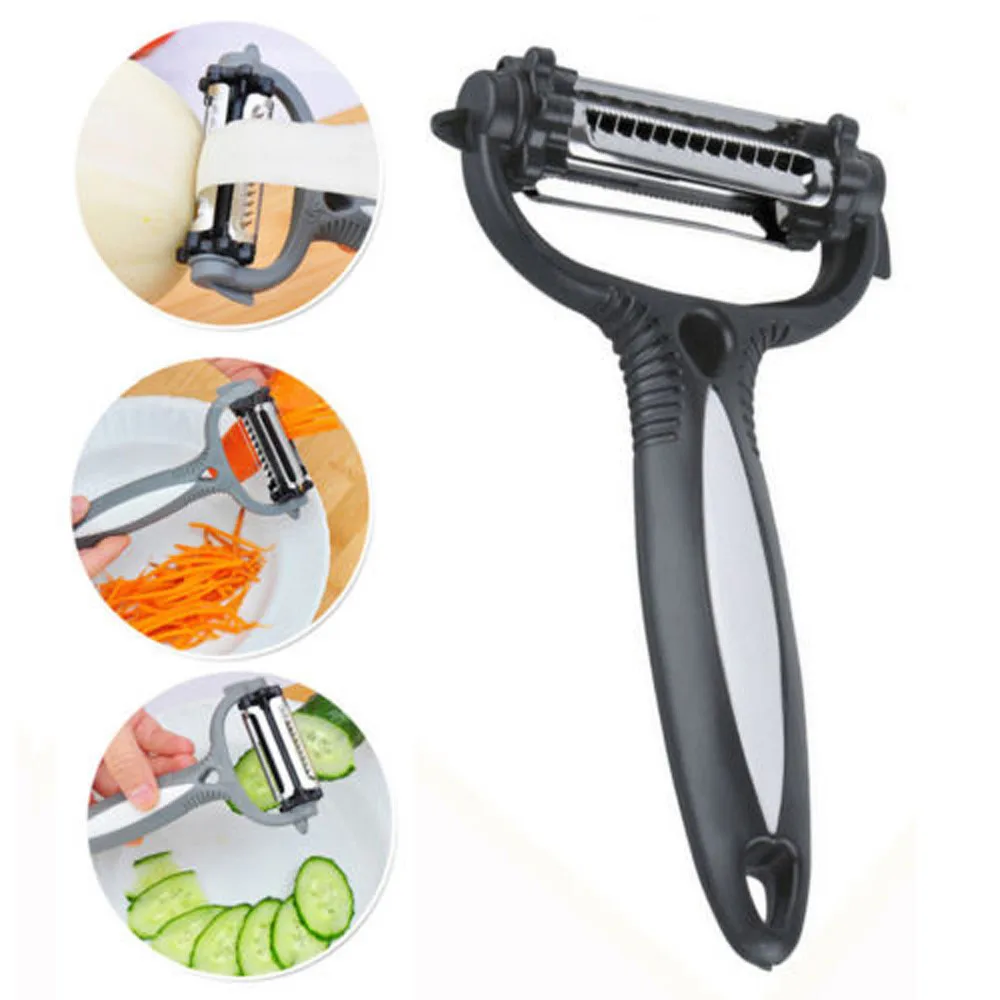 

3 in 1 Multifunctional 360 Degree Rotary Kitchen Tool Vegetable Fruit Potato Carrot Peeler Grater Turnip Cutter Slicer Melon Ga