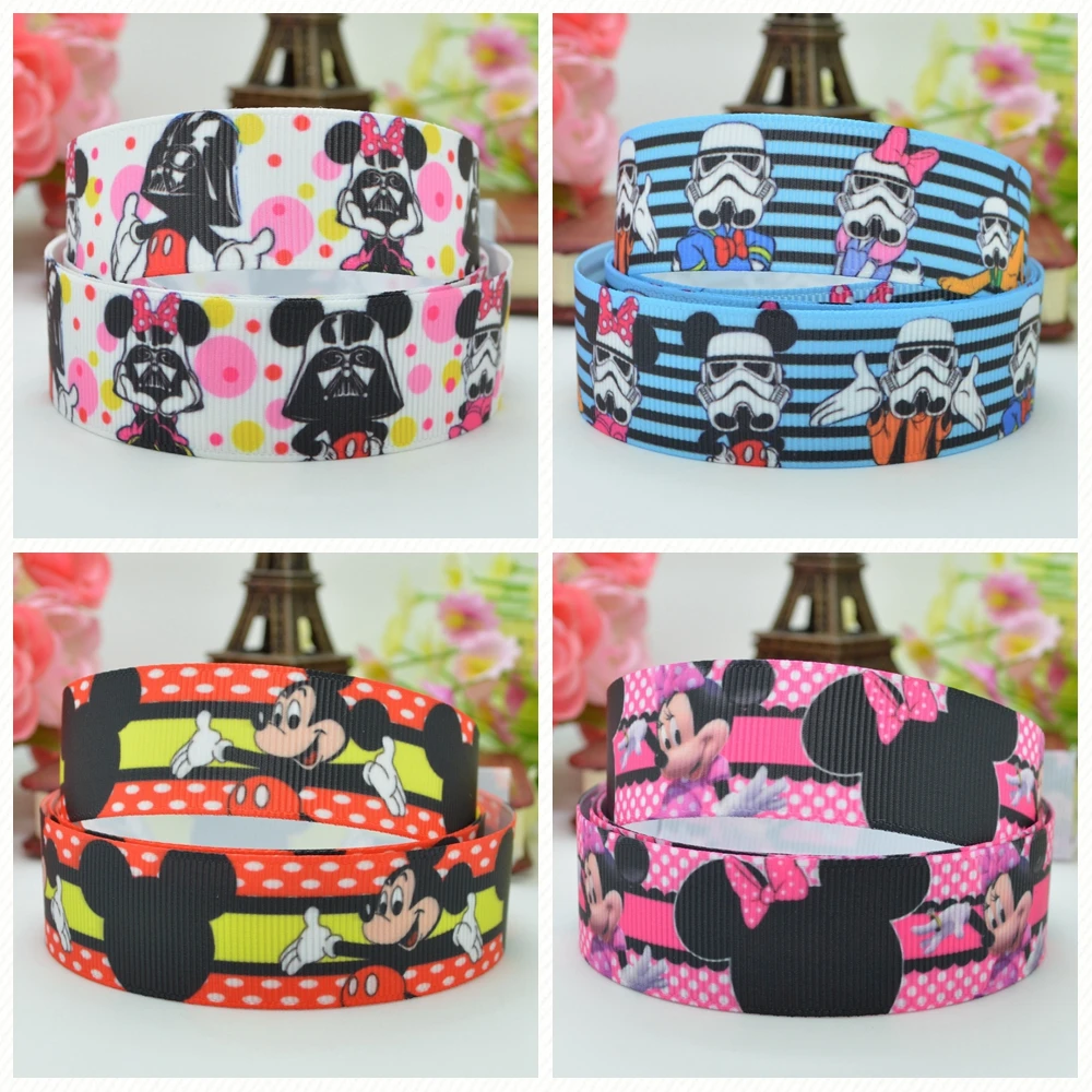 DUWES 7/8 &quot22 мм 2 5 10 20 50 ярдов Микки Минни Звездные войны печатных grosgrain ленты hai rbow DIY