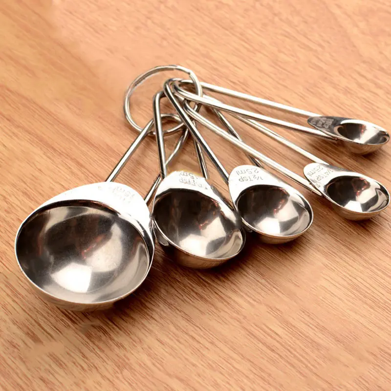 

5pcs Set Measuring Spoon Stainless Steel For Coffee Seasoning Kitchen Cooking Baking LBShipping
