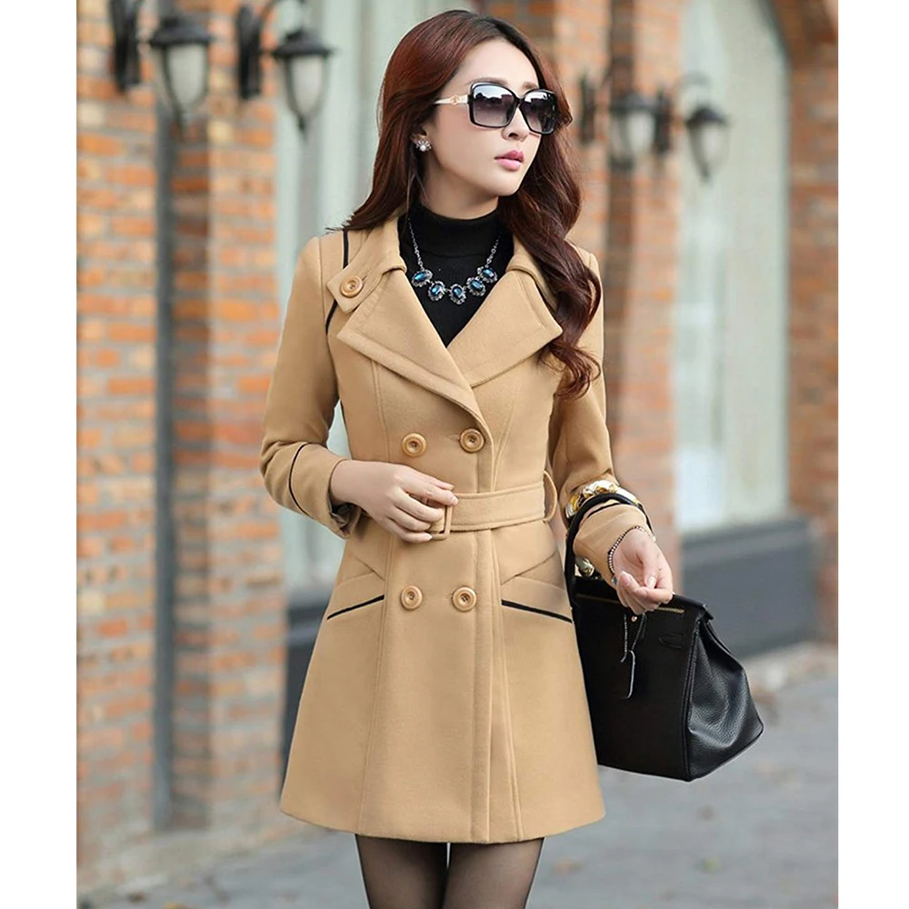 

ZOGAA Autumn Winter Women Wool Blend Coat 2018 Long Sleeve Wool Coat Female Turn-Down Collar Jacket Long Sleeve