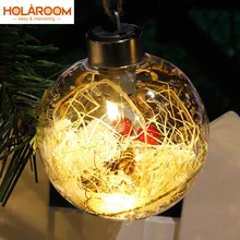 Светодиодный подвесной светильник в виде шара, подвесной светильник в виде прозрачного шара для рождественских украшений, для дома, патио, вечерние, свадебные, рождественские украшения для детской комнаты