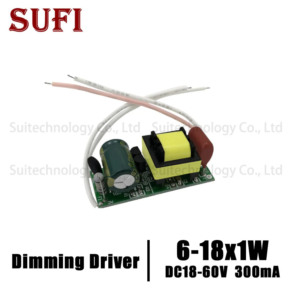 

6W 8W 10W 12W 14W 16W 18W Dimming LED Driver 6-18x1W Lighting Transformers 300mA DC18-60V Power Supply For DIY GU10 E27 LED Lamp