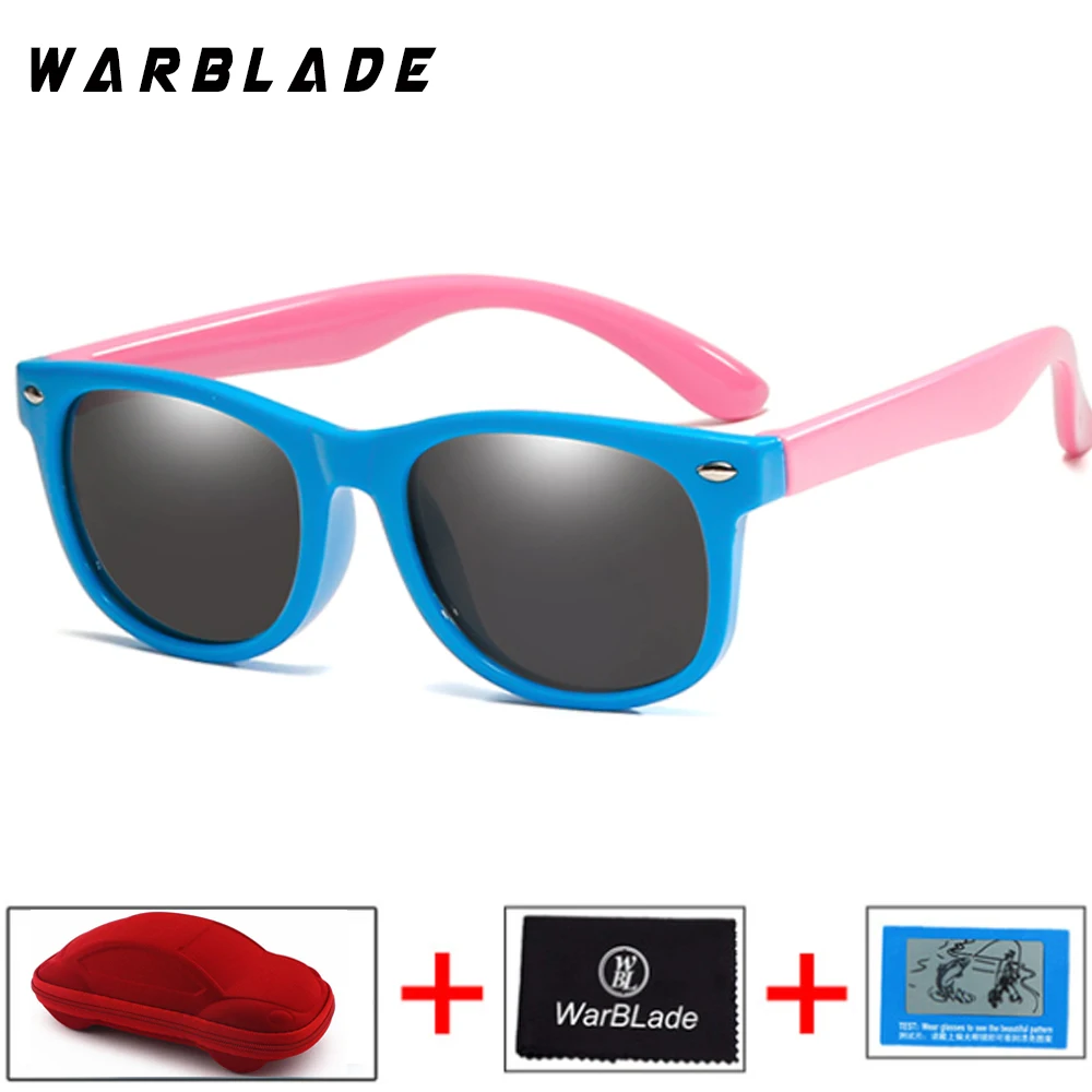 Бренд ногтей силиконовые безопасности программного обеспечения поляризационные кошачий глаз детские солнцезащитные очки Для мужчин и ребенка очки мода UV400 - Цвет линз: navy blue pink