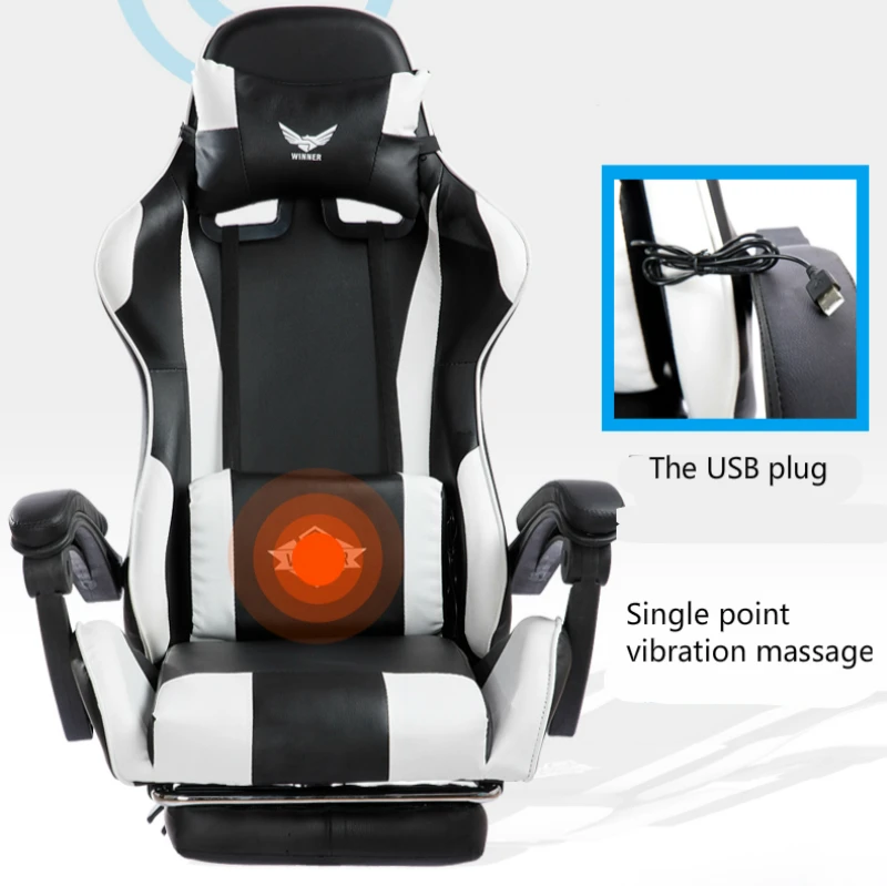  Reclining Office Chair with Footrest Lifted Rotated E-sports Gaming Chair Household Multi-function 