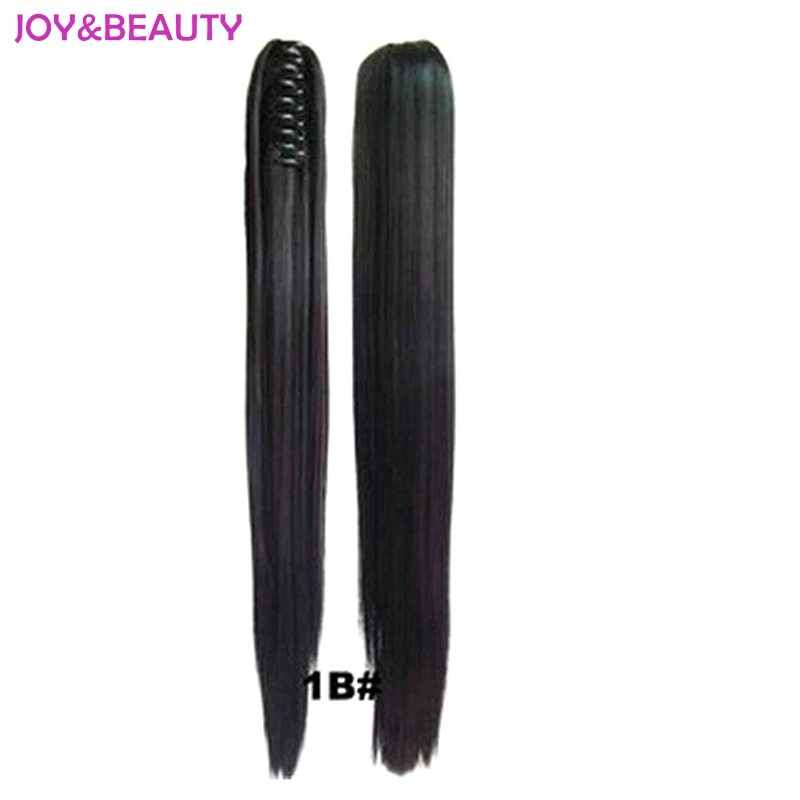 JOY&BEAUTY Women's Synthetic Long Straight Ponytails High Temperature Fiber Clip In Hair Extensions Piece 26inch