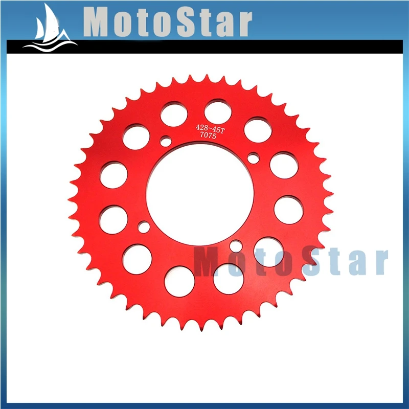 428 45 зубьев 76 мм Задняя звездочка для питбайк стоппер демон атомная ССР Пиранья Lifan YX Braaap Atomic Pitpro Kayo Taotao
