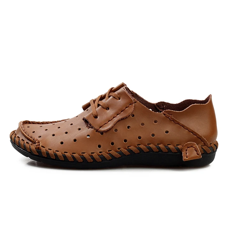 WOLF WHO/мужская повседневная обувь; брендовая кожаная мужская обувь для вождения; качественные мужские лоферы ручной работы; мокасины на плоской подошве; большие размеры 38-50; W064 - Цвет: 858-brown