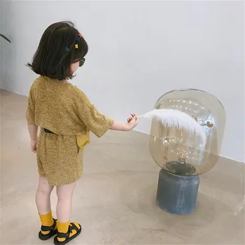 

3 4 5 6 7 Years 2019 Fashion Summer Girls Clothes Set Solid Short Sleeve Top T-shirt + Pants 2pcs Kid Girl Clothing Sportwear