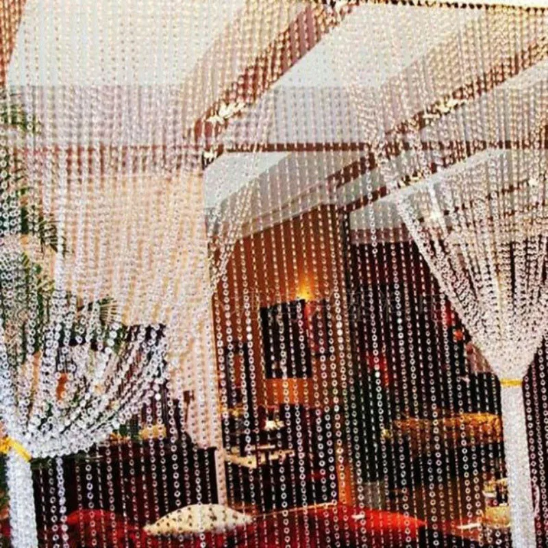 

10 M Christmas Party Decoration DIY Iridescent Diamond Strand Acrylic Crystal Bead Chain Curtain Hanging Wedding Decoration HY