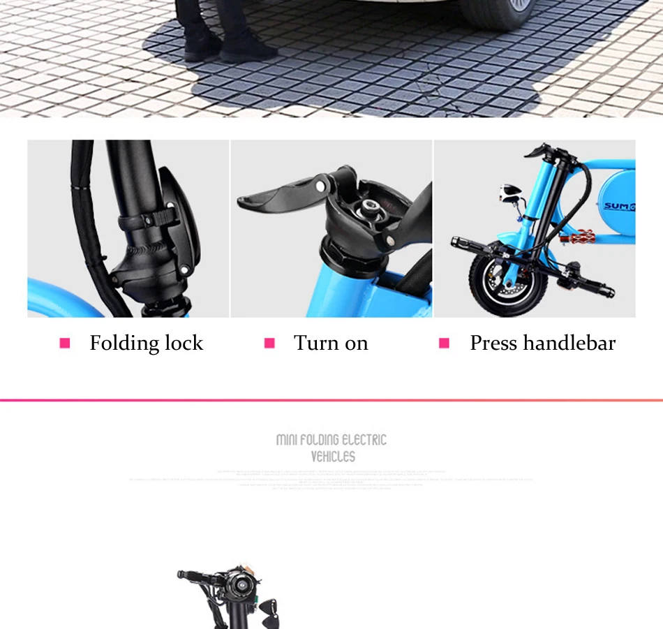 Flash Deal 2017 High Quality 10 inch 4 Color Mini Electric Folding Instead Of Walking Bicycle Intelligent Electric Bicycle 12