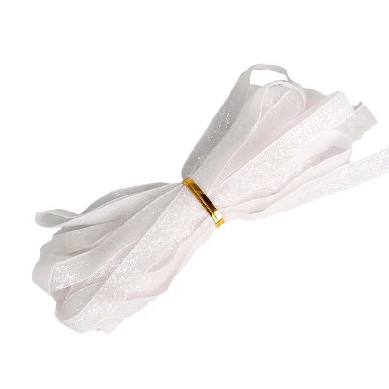 5 ярдов/лот 3/" блестящая однолицевая бархатная лента велюровая ткань резинки для волос аксессуары белая кружевная ткань 10 мм - Цвет: White