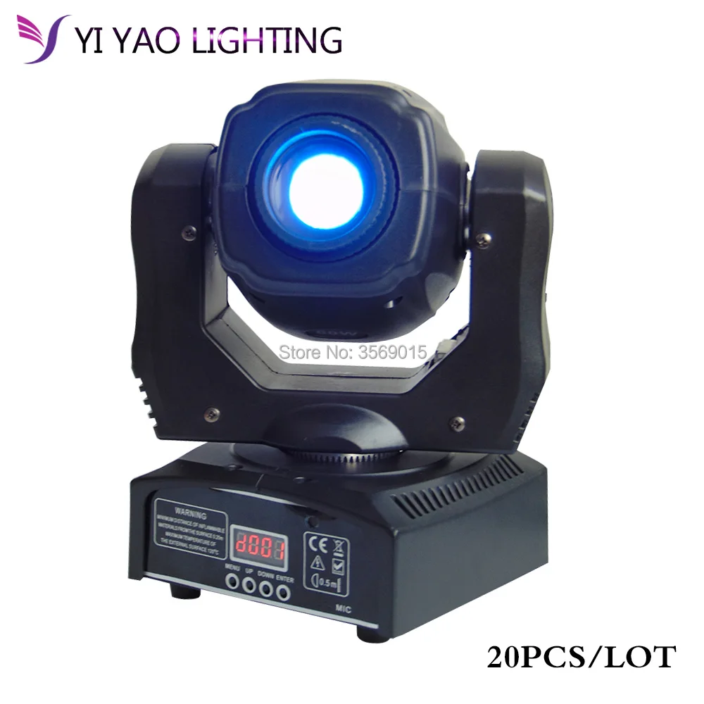 

20 pcs/lot gobo moving head light 60w led dmx moving head equipment