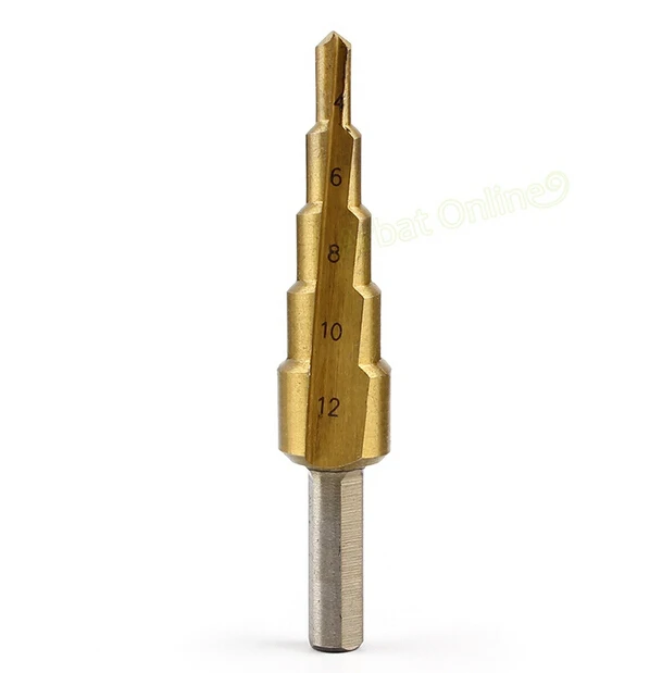 

The Pagoda Shape HSS Round Shank Pagoda Metal Steel Step Drill Bit Hole Cutter Cut Tool A Single Pack 4-12mm