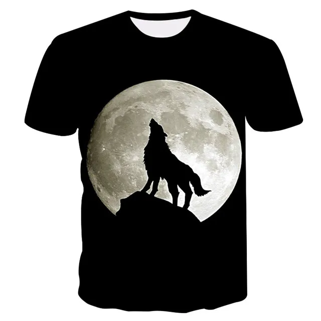 Новинка, 3D принт волка, крутая забавная футболка с животными, мужские летние топы с коротким рукавом, футболка, Мужская модная футболка male4XL - Цвет: 2