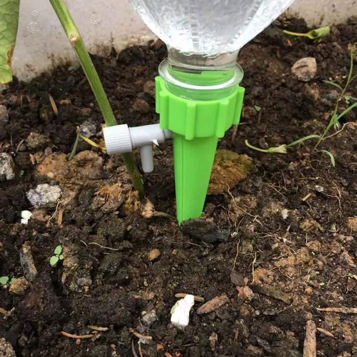 Plant Self Watering Spikes System Anti-Down Bracket with Slow Release Control Valve Switch DC120