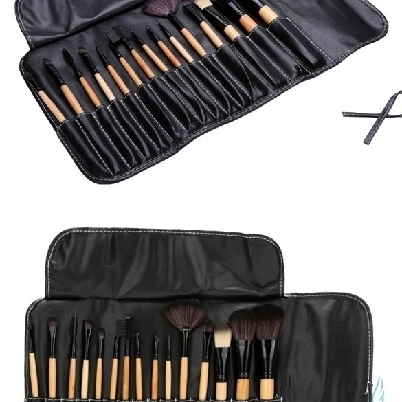15pcs Soft tools kit Cosmetic Makeup Brush Black Sets with Leather Cases (Al003315Li) (1)