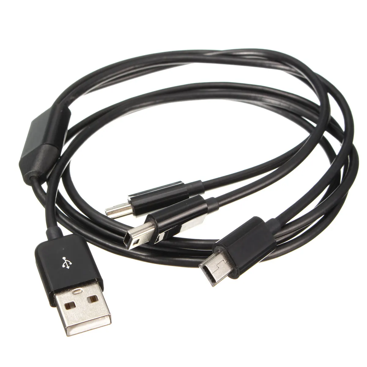 

USB 2.0 Type Male to 3 mini USB Male 5 pin Data Charge Sync Power Cable Splitter 480Mbps Universal for Mobile Phone MP3 4 Camera