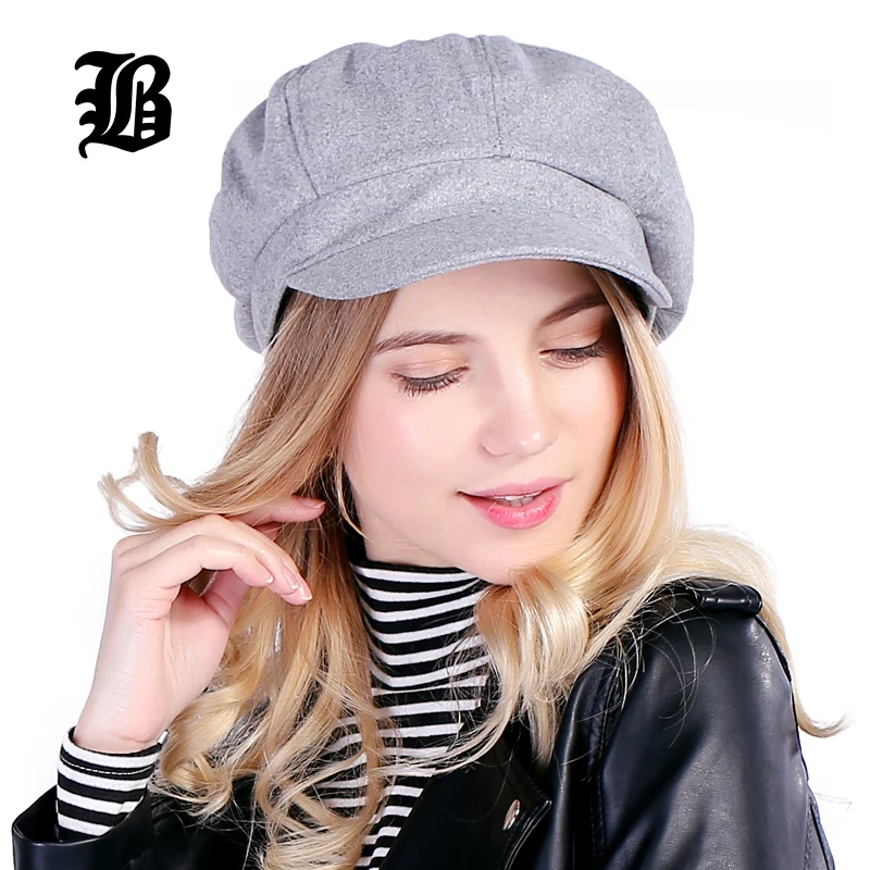 [FLB] супер теплая Высококачественная модная шерстяная Женская Берет, шапка для женщин, женская кепка, повседневная купольная голая шапка, шапки Boina