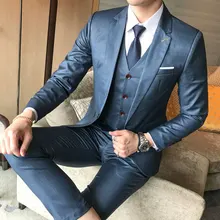 Жилеты+ куртка+ брюки мужские костюмы и Блейзер свадебный банкет джентльмен нарядный мужской модный бизнес горячие продажи тонкий комфорт