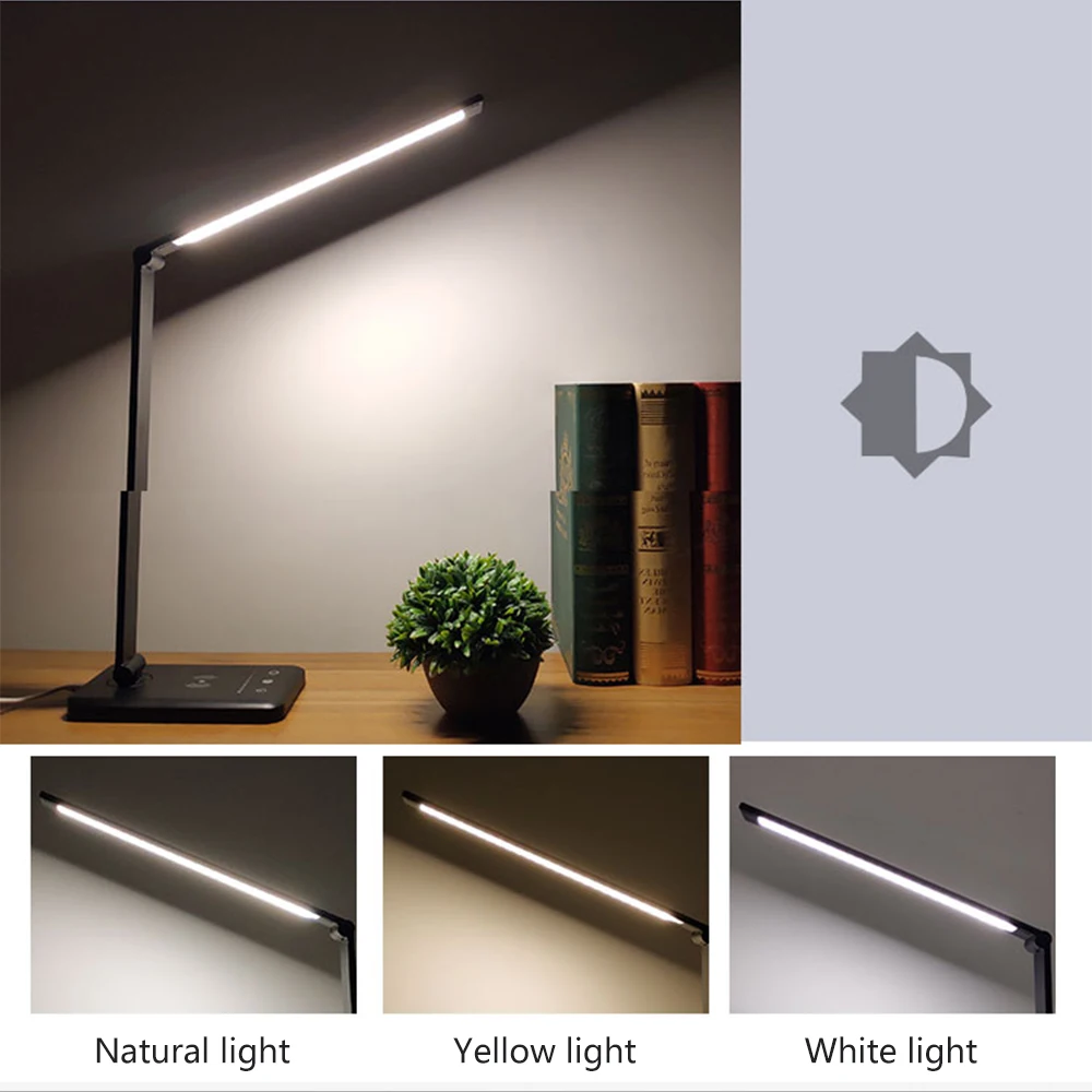  3 In1 Wireless Charger Led Desk Lamp Luminaria Multifunction Led Table Lamp Touch Table Lamp for IP