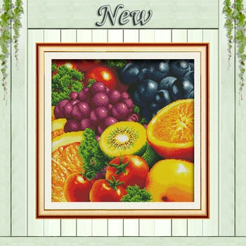

Colourful Fruits tomatoes home decor counted print on canvas DMC 11CT 14CT Cross Stitch kits needlework embroider Sets paintings