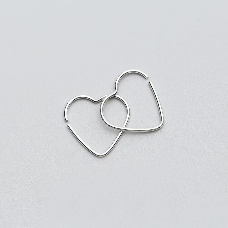 MloveAcc трендовые подлинные 925 пробы серебряные серьги-кольца в форме сердца для женщин модные ювелирные изделия из стерлингового серебра