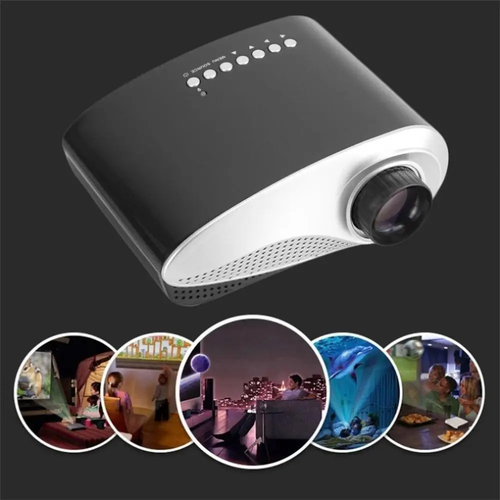 RD802 المحمولة جهاز عرض صغير مسرح منزلي LED LCD متعاطي المخدرات USB/VGA/HDMI الطفل الكرتون فيديو سينما الفيلم العارض RD-802
