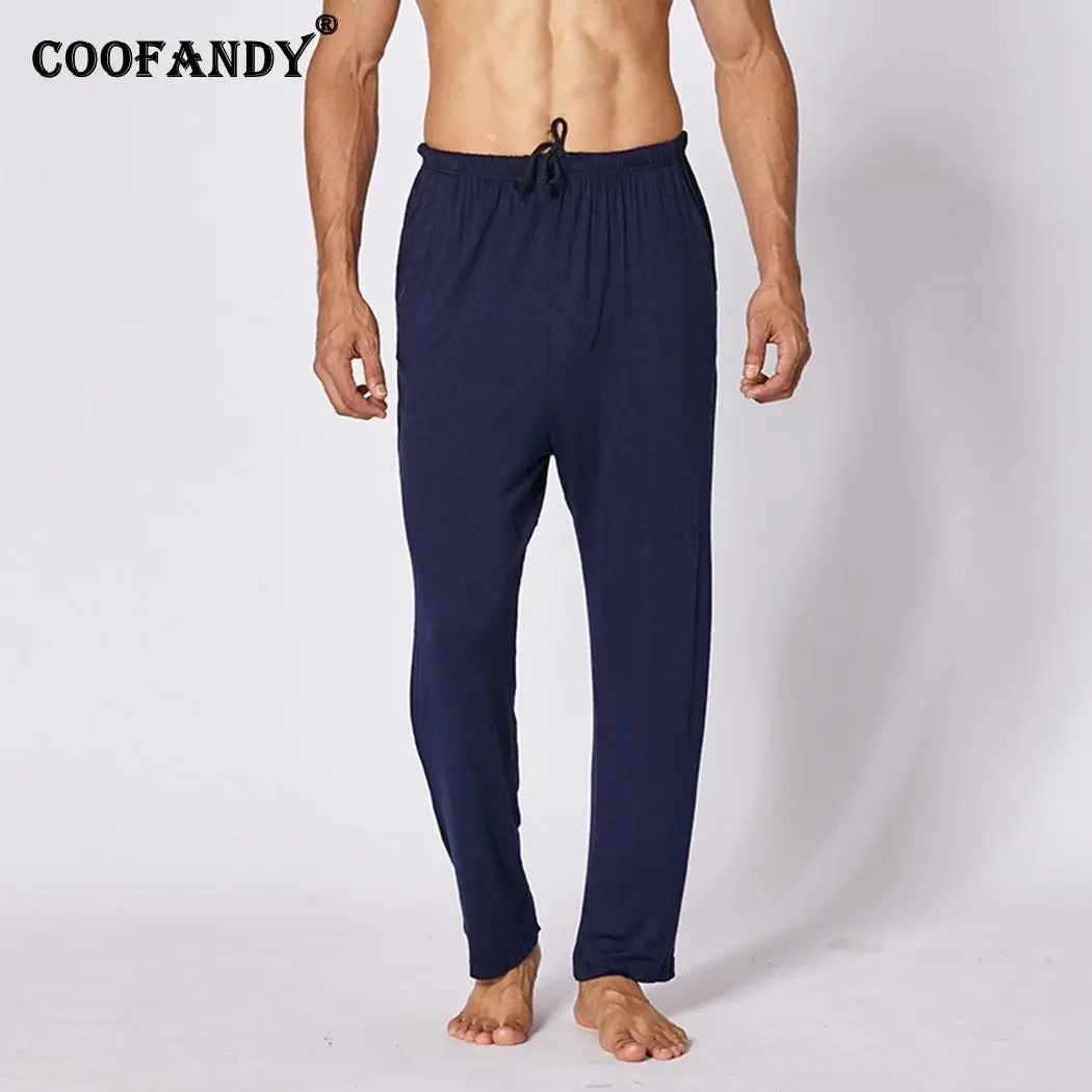 

Men Casual Loose Modal Pajama Pants Cotton Breathable Home Spring, Autumn Solid Pants Pajamas Elastic Waist