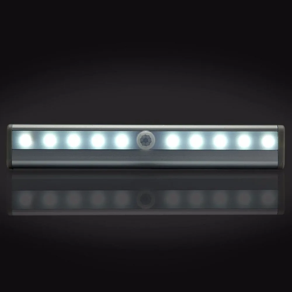 Движения LED Сенсор Беспроводной движения активированного свет гардероб ночник под кабинет Освещение Батарея работает придерживаться на любом месте