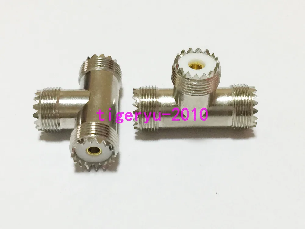 

1pce Adapter UHF female to 2x two SO239 female jack T Splitter RF connector 1F2F