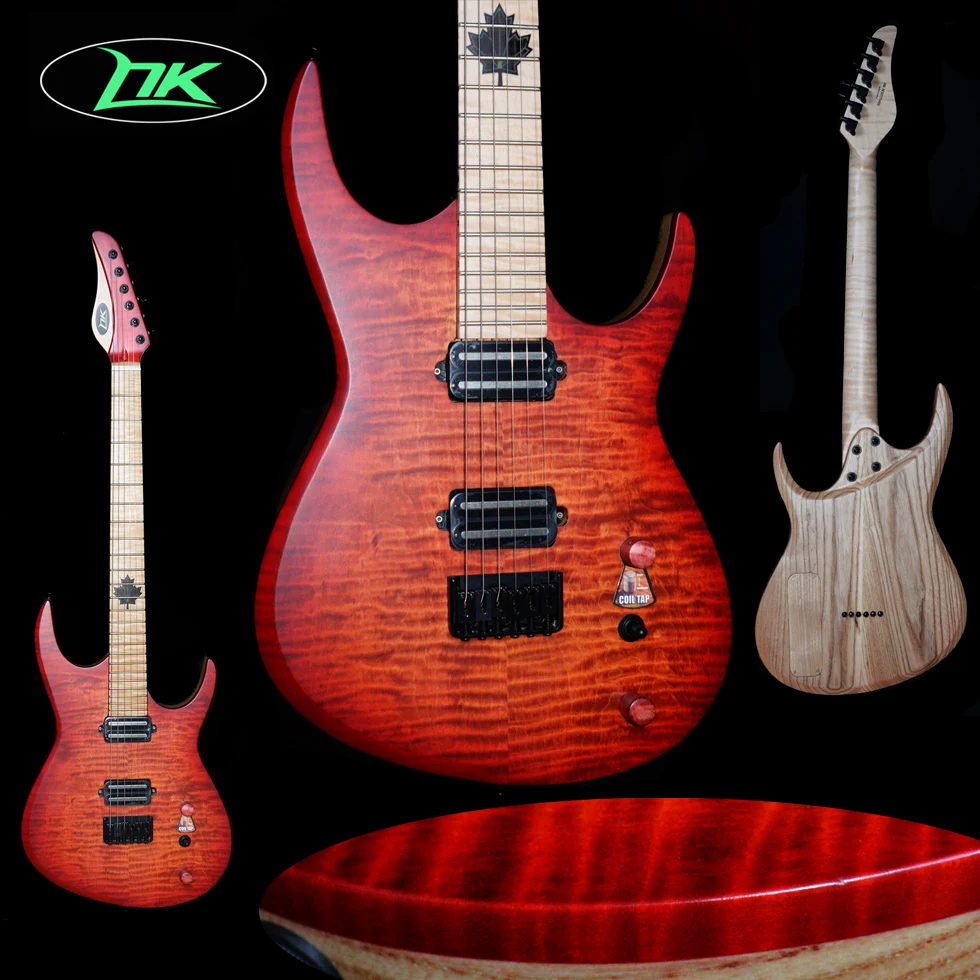 NK Luminous Material ST Style Electric Guitar Flame Maple Top ASH Body