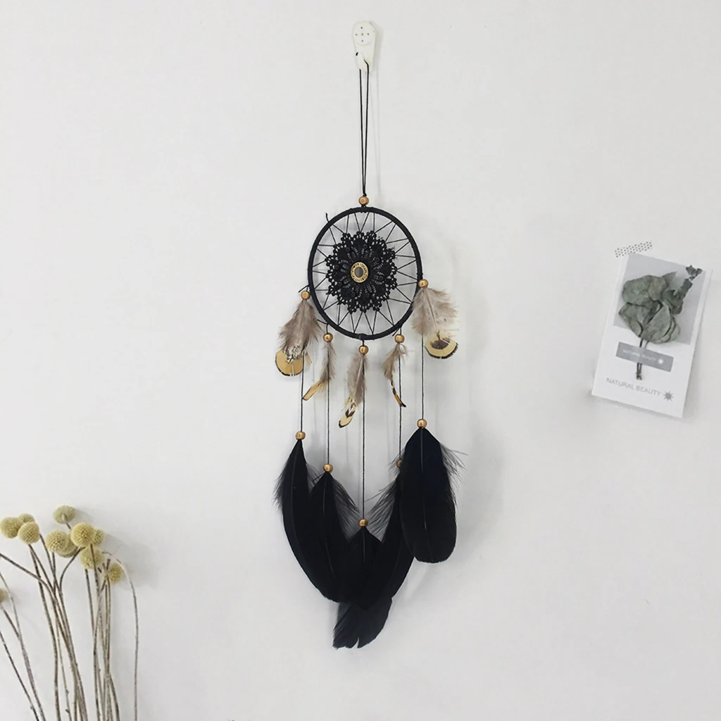 Black Dream Catcher Creative Beaded Lace Keychain Pendant Home Decor, Gifts for Girls/Decor for Car